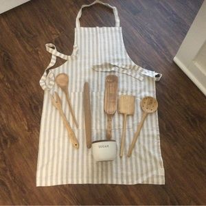 Apron, Utensils and Sugar Cellar Set